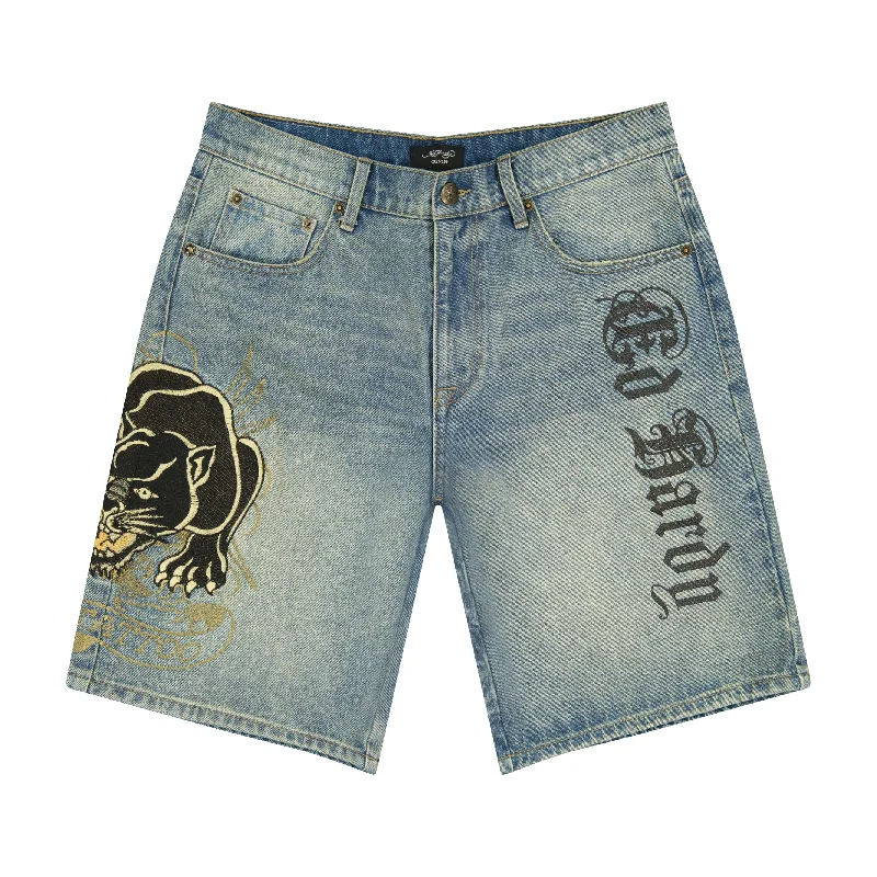 Plus Size Men's Relaxed Fit Jeans with a Tapered Leg for a Laid - Back VibeCrouching Panther Skater Shorts Plus Size Men's Relaxed Fit Jeans with a Tapered Leg for a Laid - Back VibeCrouching Panther Skater Shorts