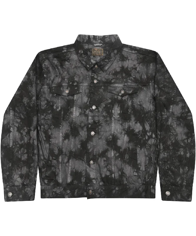 Men's High - Waisted Jeans in a Medium Wash for a Vintage - Style RevivalCrystal Black - Tie-dye denim jacket Men's High - Waisted Jeans in a Medium Wash for a Vintage - Style RevivalCrystal Black - Tie-dye denim jacket
