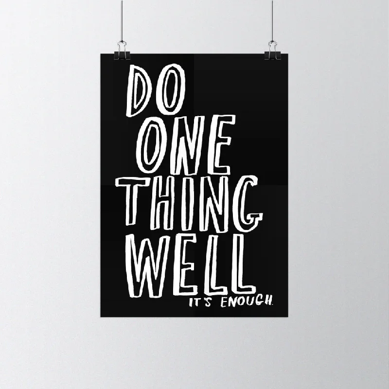 Men's Jeans with an Elastic Waistband for Ultimate ComfortDo One Thing Well Poster - Black Men's Jeans with an Elastic Waistband for Ultimate ComfortDo One Thing Well Poster - Black