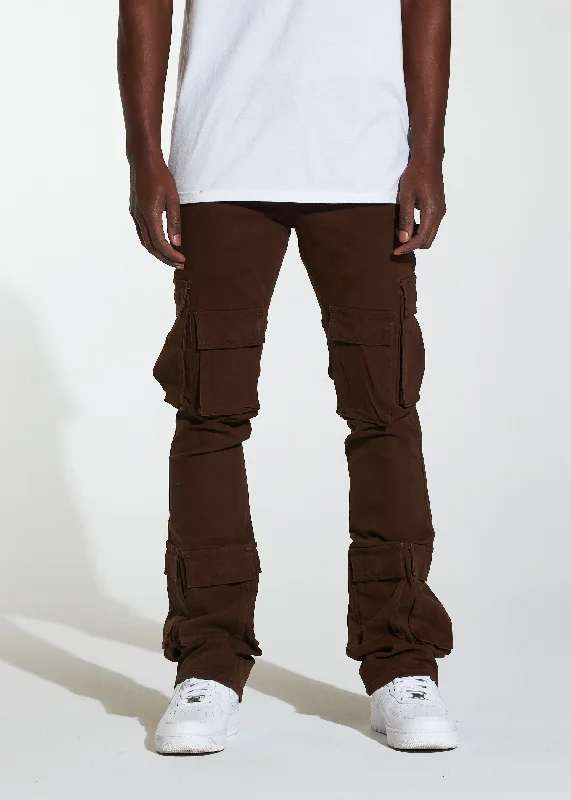 Men's Jeans with an Elastic Waistband for Ultimate ComfortFisher Stacked Cargo Denim (Brown) Men's Jeans with an Elastic Waistband for Ultimate ComfortFisher Stacked Cargo Denim (Brown)