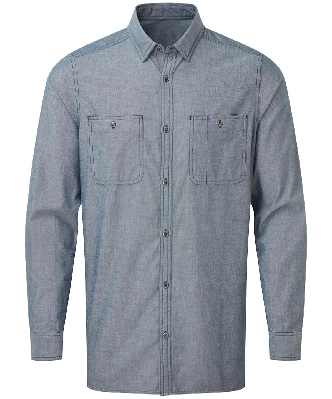 Men's High - Waisted Jeans in a Medium Wash for a Vintage - Style RevivalIndigo Denim - Men’s Chambray shirt, organic and Fairtrade certified