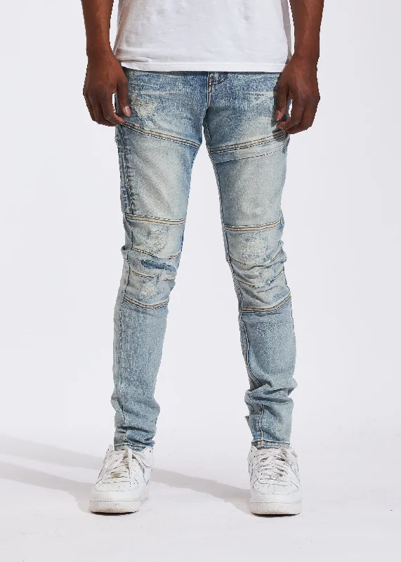 Men's Jeans with a Zip - Off Lower Leg for Convertible StyleKurt Denim (Light Blue)