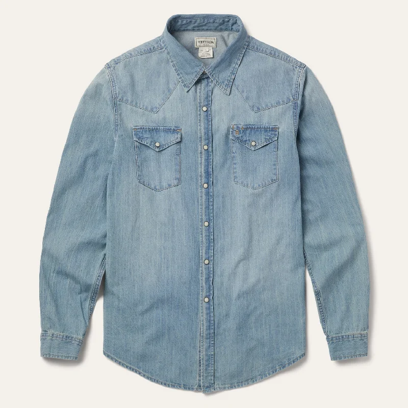 Men's Straight Leg Raw Denim Jeans for a Minimalist and Durable OptionLong-Sleeved Denim Shirt Men's Straight Leg Raw Denim Jeans for a Minimalist and Durable OptionLong-Sleeved Denim Shirt