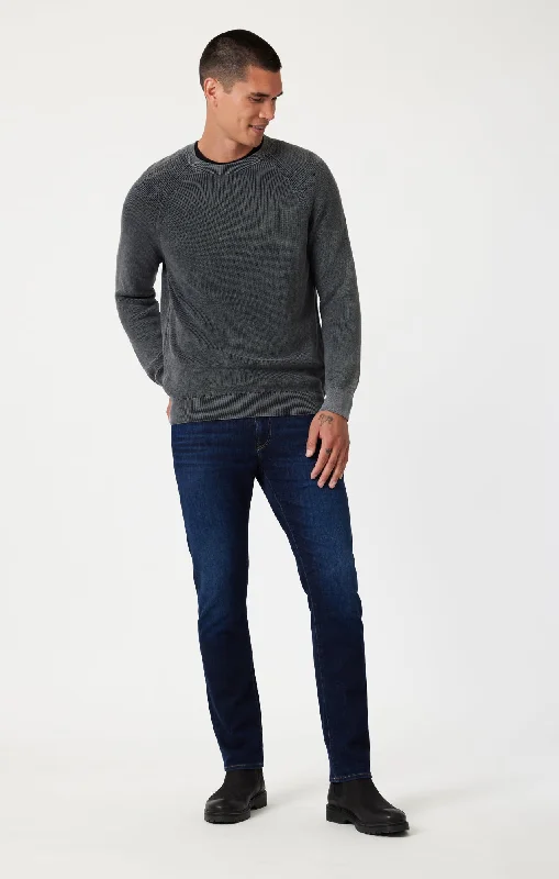 Men's Jeans with a Zip - Off Lower Leg for Convertible StyleMARCUS SLIM STRAIGHT IN RINSE BRUSHED FEATHER BLUE Men's Jeans with a Zip - Off Lower Leg for Convertible StyleMARCUS SLIM STRAIGHT IN RINSE BRUSHED FEATHER BLUE