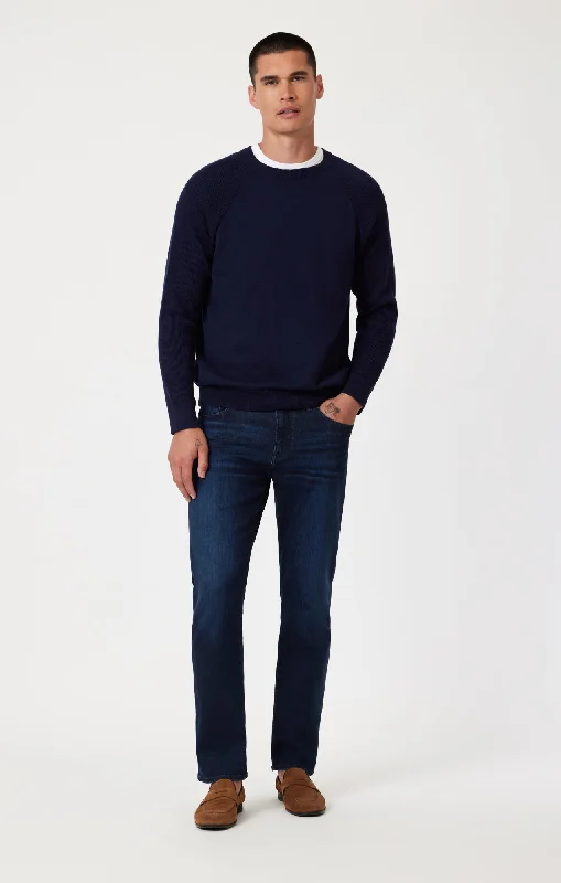 Men's Jeans with an Elastic Waistband for Ultimate ComfortMATT RELAXED STRAIGHT LEG IN DEEP INDIGO SUPERMOVE Men's Jeans with an Elastic Waistband for Ultimate ComfortMATT RELAXED STRAIGHT LEG IN DEEP INDIGO SUPERMOVE
