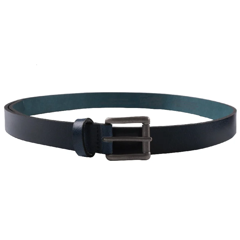 Men's Distressed Jeans with Patches for a Retro and DIY - Inspired AppearanceBelt - Buffalo Leather - Indigo Men's Distressed Jeans with Patches for a Retro and DIY - Inspired AppearanceBelt - Buffalo Leather - Indigo