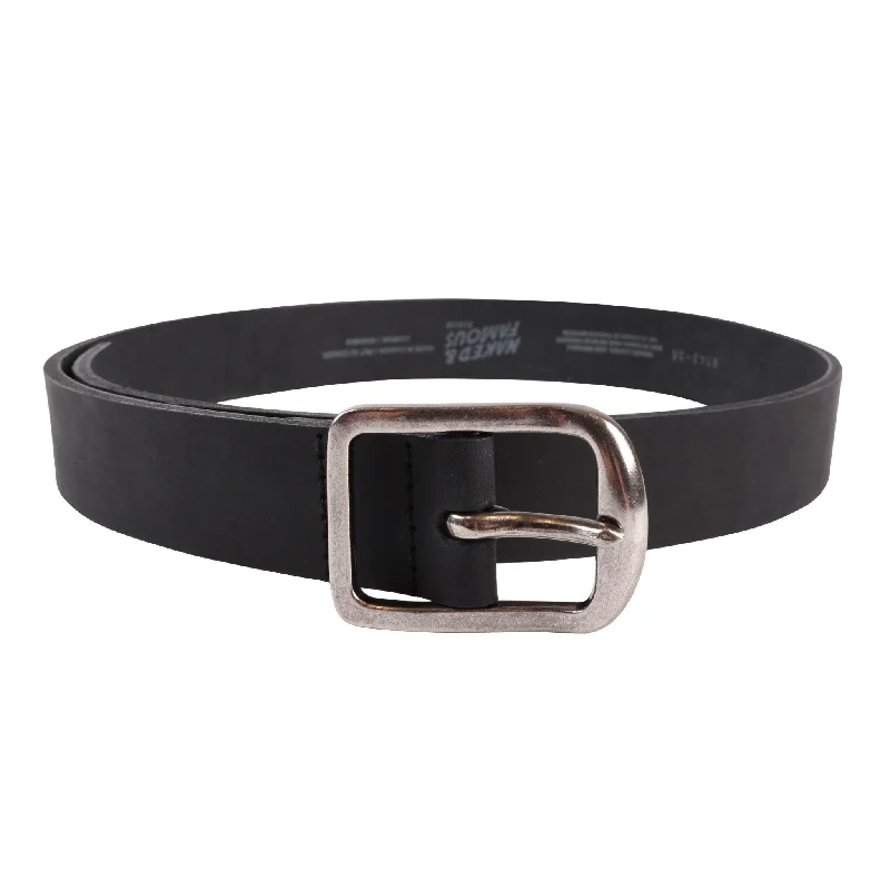 Plus Size Men's Relaxed Fit Jeans with a Faded Wash for a Vintage - Inspired LookThick Belt - 7mm Bovine Leather - Black Plus Size Men's Relaxed Fit Jeans with a Faded Wash for a Vintage - Inspired LookThick Belt - 7mm Bovine Leather - Black