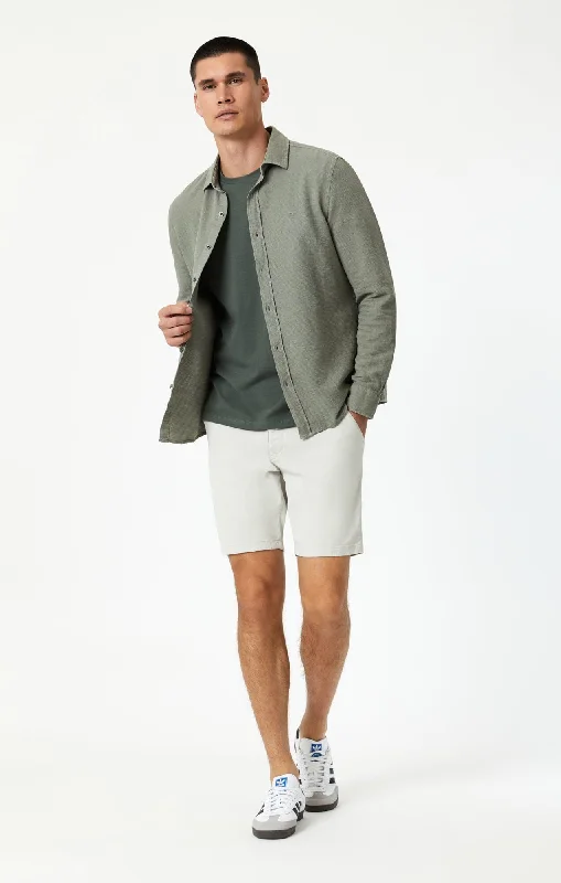 Men's Straight Leg Raw Denim Jeans for a Minimalist and Durable OptionNOAH SHORTS IN OYSTER MUSHROOM LUXE TWILL Men's Straight Leg Raw Denim Jeans for a Minimalist and Durable OptionNOAH SHORTS IN OYSTER MUSHROOM LUXE TWILL