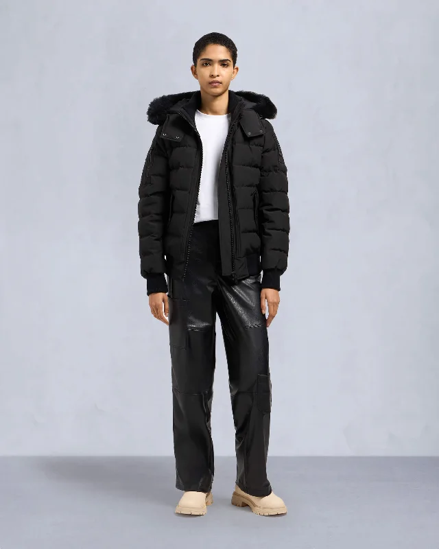 Men's Jeans with a Frayed Hem for a Casual and Effortless StyleONYX LADRIERE SHEARLING BOMBER JACKET Men's Jeans with a Frayed Hem for a Casual and Effortless StyleONYX LADRIERE SHEARLING BOMBER JACKET