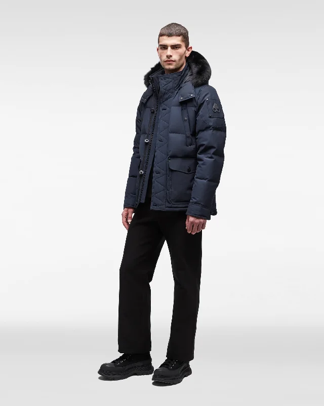 TRUE NAVY WITH BLACK FOX FUR