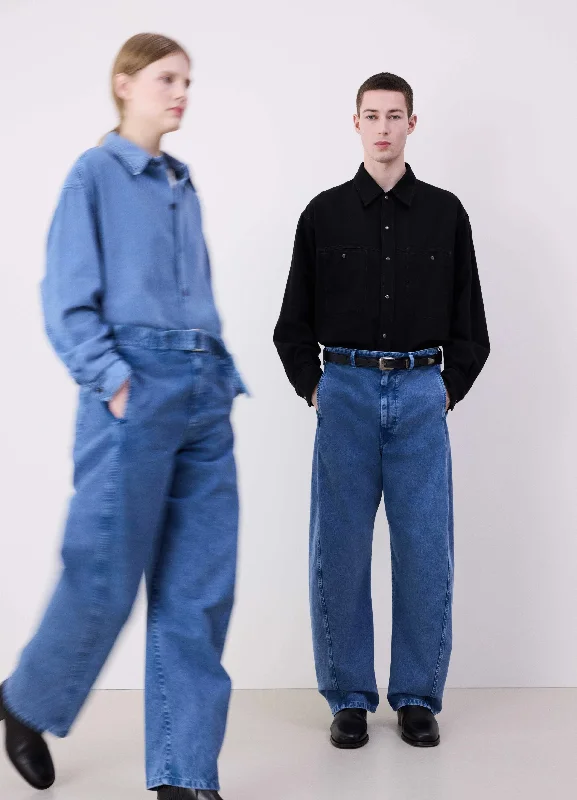 Men's Jeans with a Hidden Coin Pocket for Added ConvenienceTWISTED BELTED PANTS