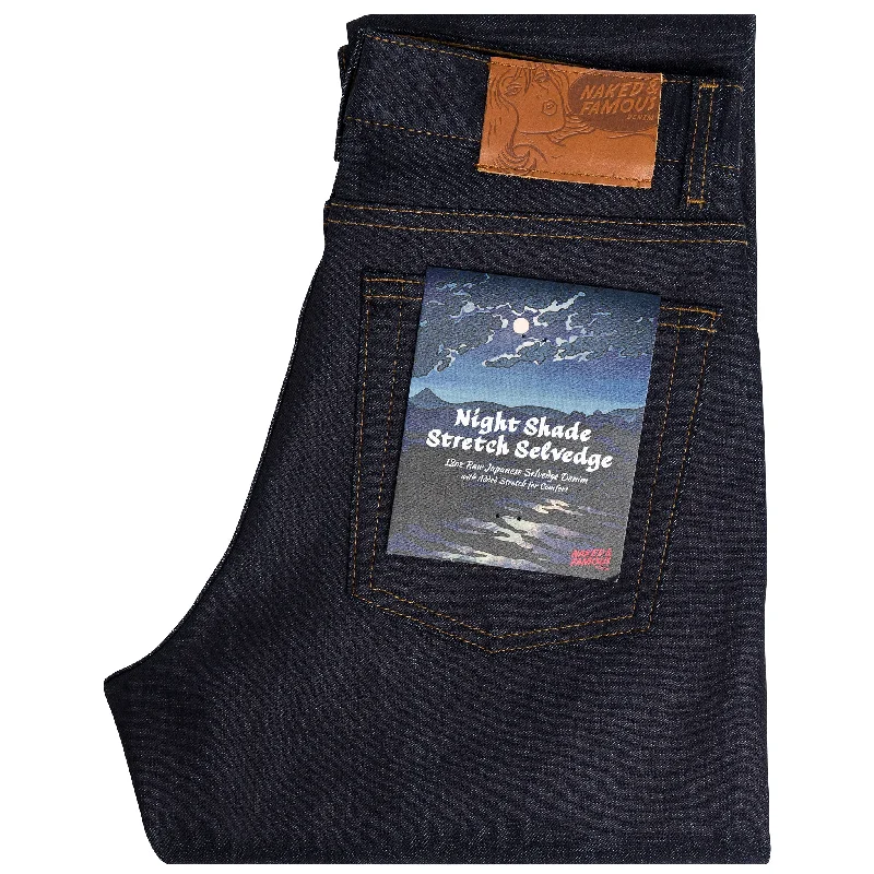 Men's Ripped Skinny Jeans in Acid Wash for an Edgy and Punk - Inspired StyleWomen's - Max - Nightshade Stretch Selvedge Men's Ripped Skinny Jeans in Acid Wash for an Edgy and Punk - Inspired StyleWomen's - Max - Nightshade Stretch Selvedge