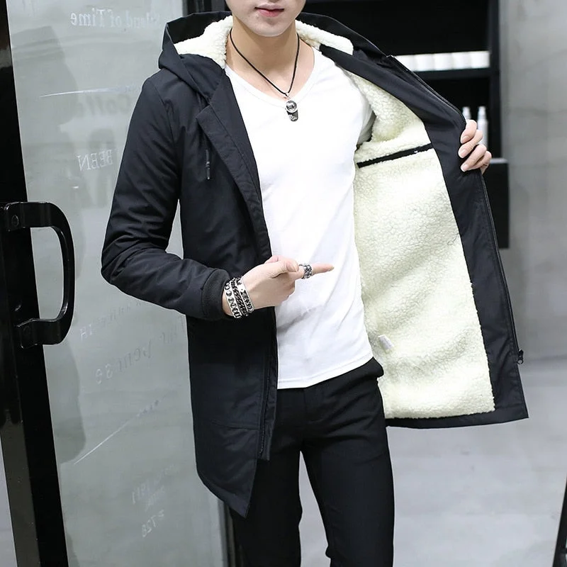 Slim - fit leather men jackets with a distressed finish for a rugged look2018 Winter Jacket men hooded Slim Korean Parka Hombre long Jacket coat cashmere mens windbreaker Parkas cotton youth clothing Slim - fit leather men jackets with a distressed finish for a rugged look2018 Winter Jacket men hooded Slim Korean Parka Hombre long Jacket coat cashmere mens windbreaker Parkas cotton youth clothing