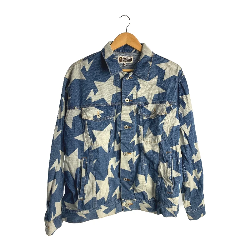 Windbreaker men jackets with UV protection for outdoor activitiesBAPE/Denim Jkt/M/Indigo/Cotton/001LJI301002M Windbreaker men jackets with UV protection for outdoor activitiesBAPE/Denim Jkt/M/Indigo/Cotton/001LJI301002M