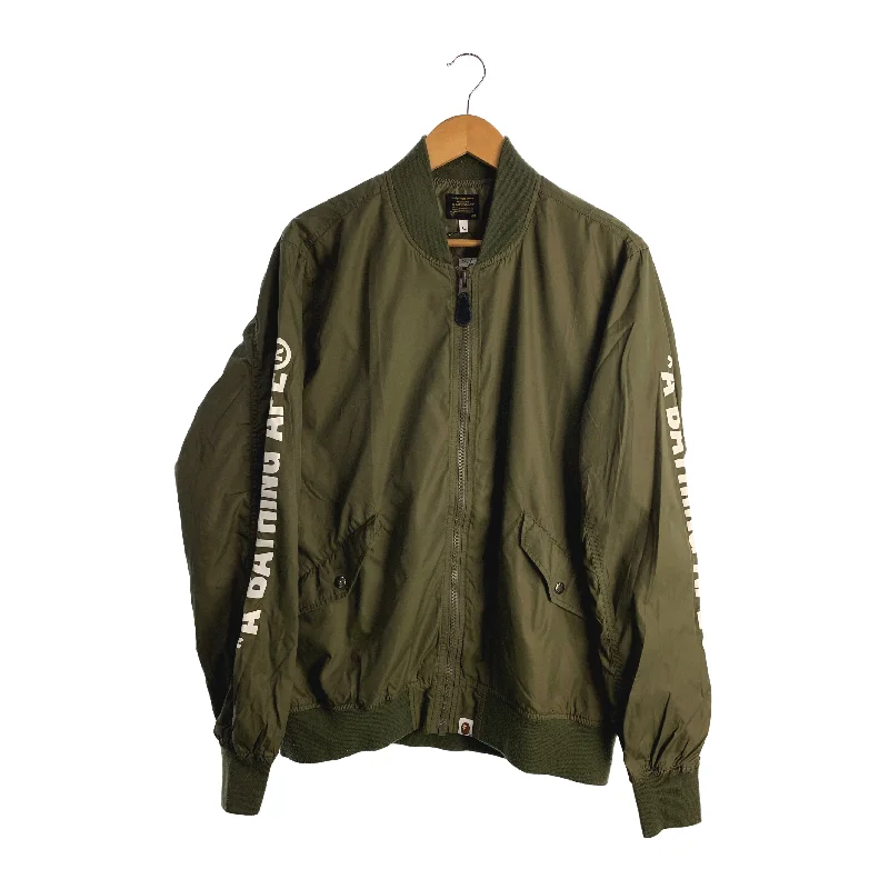 Stretch - fabric men jackets for unrestricted movement during workoutsBAPE/Blouson/XL/Khaki/Nylon/001GDE201009X Stretch - fabric men jackets for unrestricted movement during workoutsBAPE/Blouson/XL/Khaki/Nylon/001GDE201009X