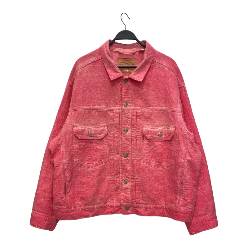 Slim - fit leather men jackets with a distressed finish for a rugged lookSTUSSY x Levi's/Dyed Jacquard Denim Jacket/XL Slim - fit leather men jackets with a distressed finish for a rugged lookSTUSSY x Levi's/Dyed Jacquard Denim Jacket/XL