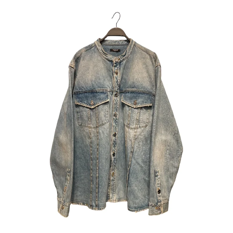 Hooded men jackets with a detachable faux - fur trim for added warmthBALMAIN/Denim Jkt/42/Denim/BLU/ Hooded men jackets with a detachable faux - fur trim for added warmthBALMAIN/Denim Jkt/42/Denim/BLU/