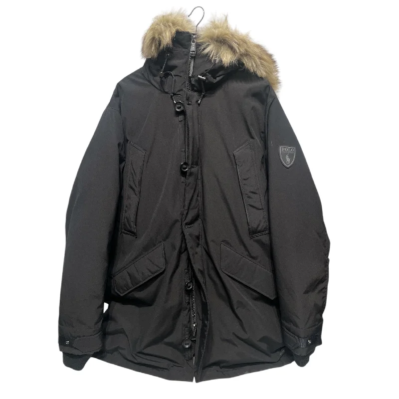 Men jackets with a media - friendly pocket for easy access to gadgetsPOLO RALPH LAUREN/Puffer Jkt/XXL/Polyester/BLK/FUR HOOD Men jackets with a media - friendly pocket for easy access to gadgetsPOLO RALPH LAUREN/Puffer Jkt/XXL/Polyester/BLK/FUR HOOD