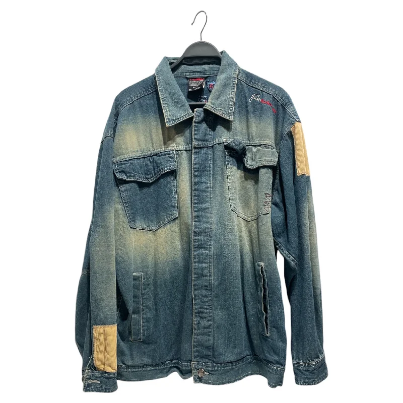Stretch - fabric men jackets for unrestricted movement during workoutsFUBU/Denim Jkt/XL/Denim/NVY/CORDUROY PATCHES Stretch - fabric men jackets for unrestricted movement during workoutsFUBU/Denim Jkt/XL/Denim/NVY/CORDUROY PATCHES