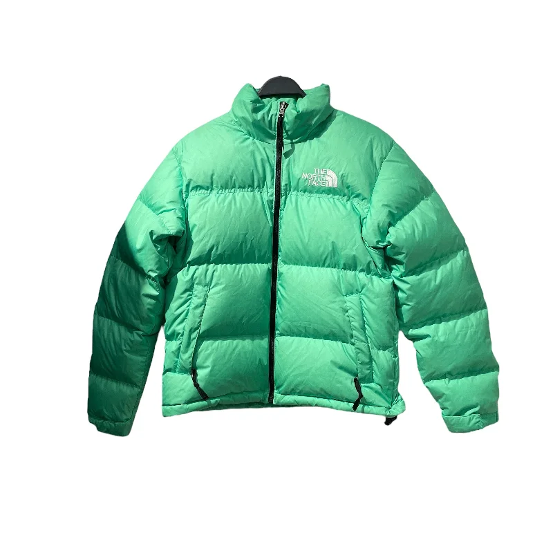Hooded men jackets with a detachable faux - fur trim for added warmthTHE NORTH FACE/Puffer Jkt/S/Polyester/GRN/ Hooded men jackets with a detachable faux - fur trim for added warmthTHE NORTH FACE/Puffer Jkt/S/Polyester/GRN/