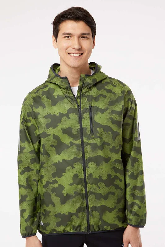 Checkered men jackets in a plaid pattern for a preppy appearanceAdidas Mens Full Zip Hooded Windbreaker Jacket - Tech Olive Green/Legend Earth Checkered men jackets in a plaid pattern for a preppy appearanceAdidas Mens Full Zip Hooded Windbreaker Jacket - Tech Olive Green/Legend Earth