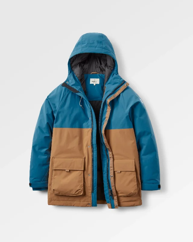 Down - filled men jackets in bright colors for winter fashionBaltic Recycled Insulated Parka - Toffee/Blue Steel Down - filled men jackets in bright colors for winter fashionBaltic Recycled Insulated Parka - Toffee/Blue Steel