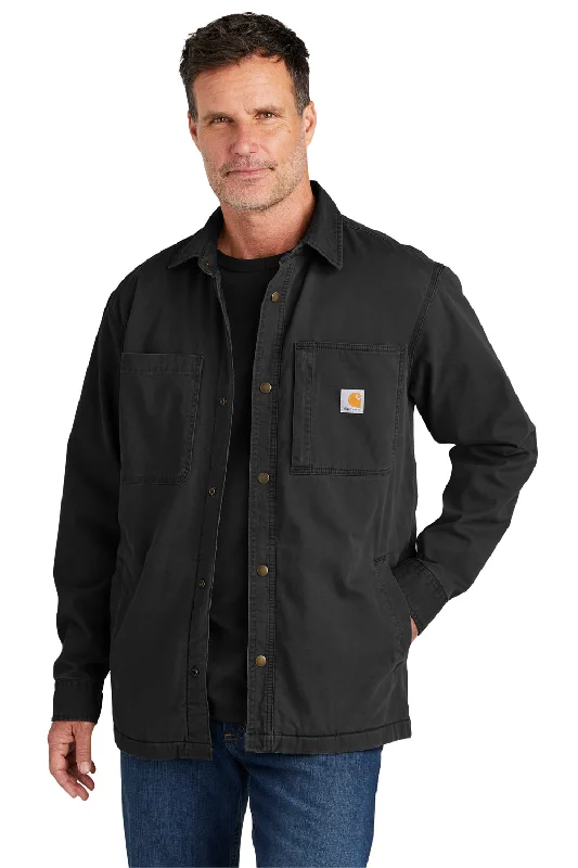 Lightweight men jackets made from recycled nylon for eco - friendly travelCarhartt Mens Rugged Flex Fleece Lined Button Down Shirt Jacket - Black Lightweight men jackets made from recycled nylon for eco - friendly travelCarhartt Mens Rugged Flex Fleece Lined Button Down Shirt Jacket - Black