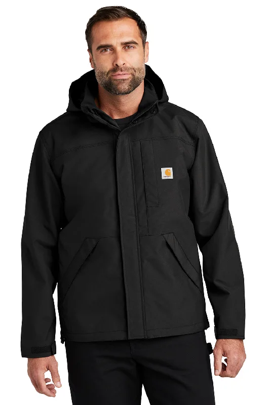 Denim men jackets with embroidered patches for a personalized touchCarhartt Mens Storm Defender Shoreline Waterproof Full Zip Hooded Jacket - Black Denim men jackets with embroidered patches for a personalized touchCarhartt Mens Storm Defender Shoreline Waterproof Full Zip Hooded Jacket - Black