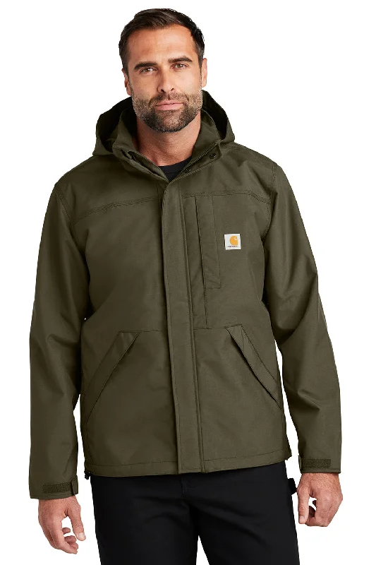Tailored men jackets to pair with formal trousers for business meetingsCarhartt Mens Storm Defender Shoreline Waterproof Full Zip Hooded Jacket - Moss Green Tailored men jackets to pair with formal trousers for business meetingsCarhartt Mens Storm Defender Shoreline Waterproof Full Zip Hooded Jacket - Moss Green