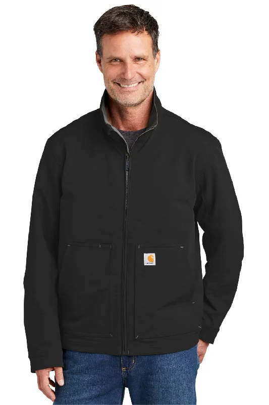 Slim - fit leather men jackets with a distressed finish for a rugged lookCarhartt Mens Super Dux Wind & Water Resistant Full Zip Jacket - Black Slim - fit leather men jackets with a distressed finish for a rugged lookCarhartt Mens Super Dux Wind & Water Resistant Full Zip Jacket - Black