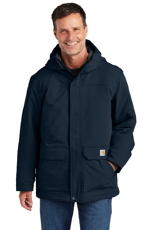 Men jackets with a zip - off sleeves to convert to a vestCarhartt Mens Super Dux Wind & Water Resistant Full Zip Hooded Jacket - Navy Blue Men jackets with a zip - off sleeves to convert to a vestCarhartt Mens Super Dux Wind & Water Resistant Full Zip Hooded Jacket - Navy Blue