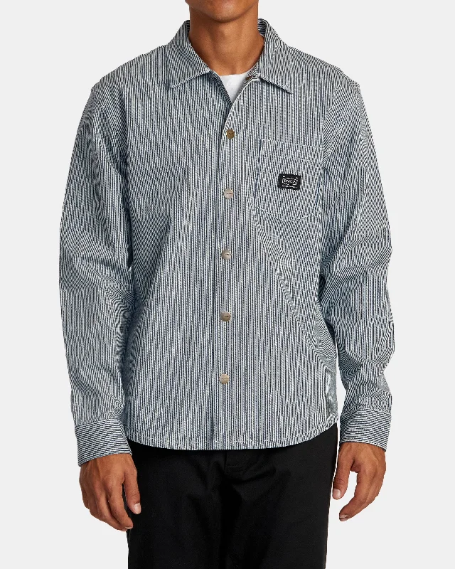 Plus - size men jackets with adjustable drawstrings for a comfortable fitChainmail Hickory Long Sleeve Overshirt Plus - size men jackets with adjustable drawstrings for a comfortable fitChainmail Hickory Long Sleeve Overshirt