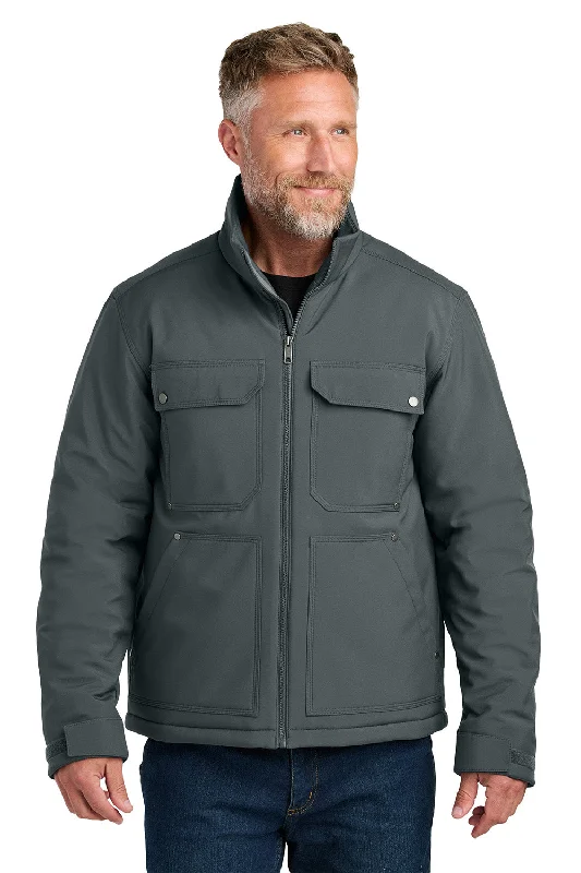 Men jackets with a hidden interior pocket for secure storageCornerStone Mens Insulated Workwear Soft Shell Full Zip Jacket - Iron Grey - New