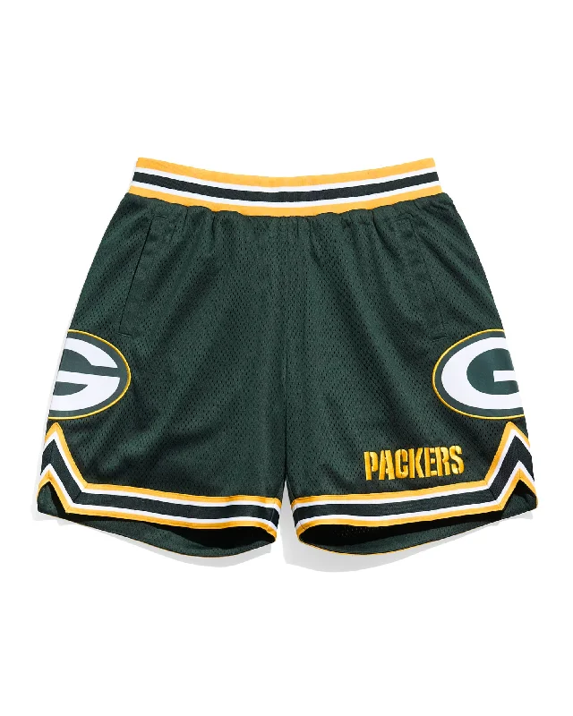 Hooded men jackets with a detachable faux - fur trim for added warmthGreen Bay Packers Court Shorts
