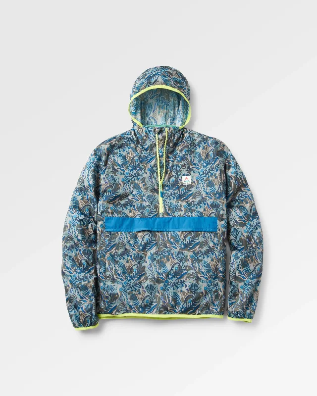 Corduroy men jackets in earthy tones for a rustic charmGusto Recycled Windshell Anorak - Abstract Seaweed Pistachio