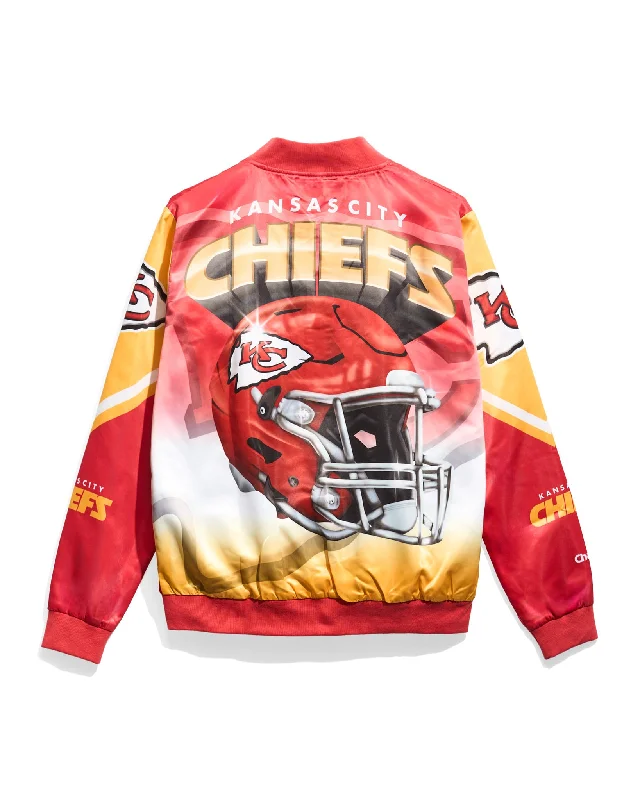Slim - fit leather men jackets with a distressed finish for a rugged lookKansas City Chiefs Helmet Fanimation Satin Jacket Slim - fit leather men jackets with a distressed finish for a rugged lookKansas City Chiefs Helmet Fanimation Satin Jacket