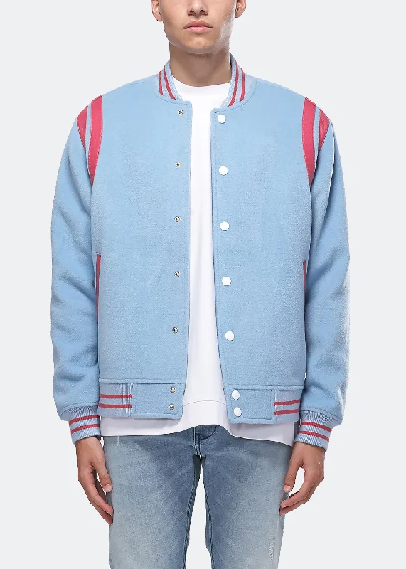 Tailored men jackets to pair with formal trousers for business meetingsKonus Men's Wool Blend Varsity Jacket in Blue Tailored men jackets to pair with formal trousers for business meetingsKonus Men's Wool Blend Varsity Jacket in Blue