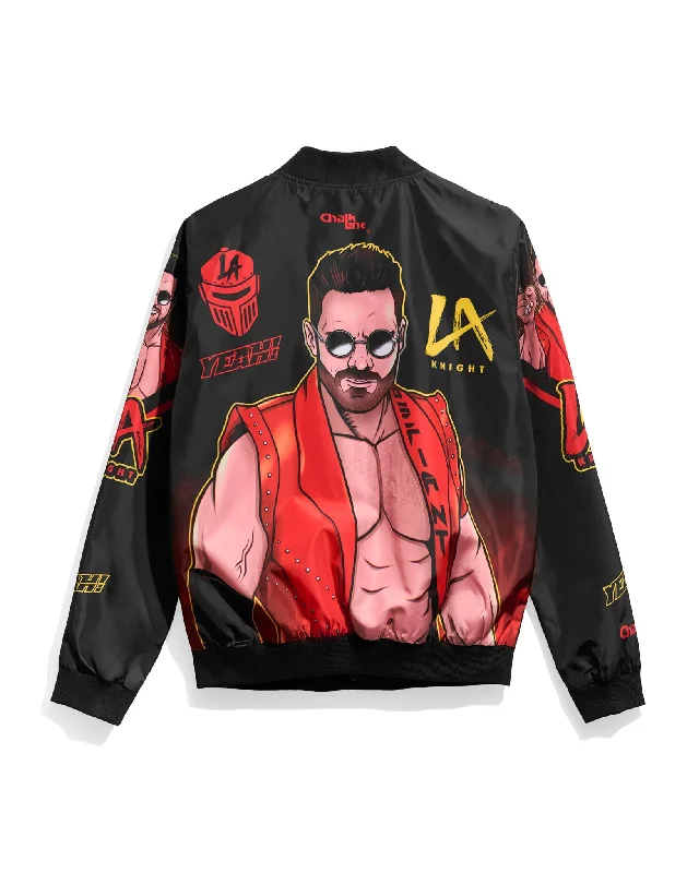 Fleece - lined men jackets for cold - weather commutingLA Knight Illustrated Fanimation Jacket Fleece - lined men jackets for cold - weather commutingLA Knight Illustrated Fanimation Jacket