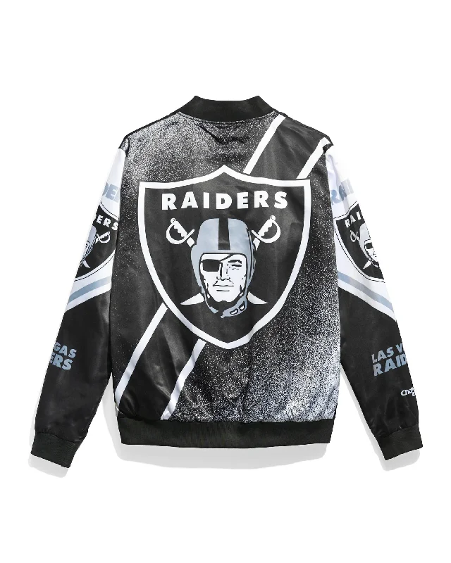 Fleece - lined men jackets for cold - weather commutingLas Vegas Raiders Logo Fanimation Satin Jacket Fleece - lined men jackets for cold - weather commutingLas Vegas Raiders Logo Fanimation Satin Jacket