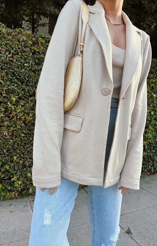 Bomber men jackets with ribbed cuffs for a classic 80s styleLazy Chic Blazer ~ Tan Knit Bomber men jackets with ribbed cuffs for a classic 80s styleLazy Chic Blazer ~ Tan Knit
