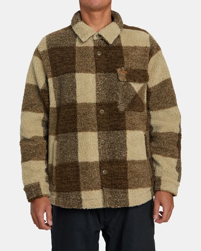 Embroidered men jackets with intricate floral designs for a unique aestheticLockheart Zip-Up Sherpa Fleece - Khaki Embroidered men jackets with intricate floral designs for a unique aestheticLockheart Zip-Up Sherpa Fleece - Khaki