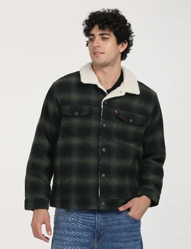Slim - fit leather men jackets with a distressed finish for a rugged lookMen's Checkered Green Spread Collar Tailored Jacket Slim - fit leather men jackets with a distressed finish for a rugged lookMen's Checkered Green Spread Collar Tailored Jacket