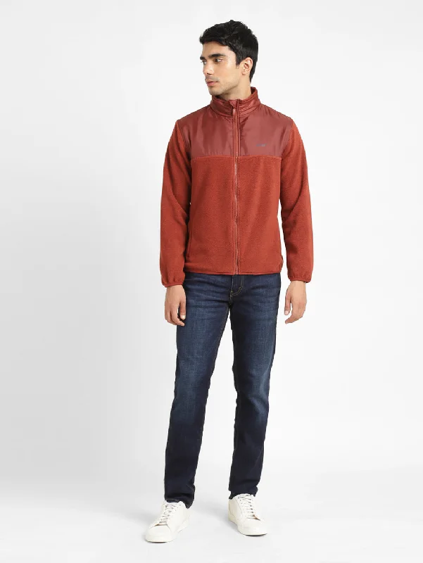 Stretch - fabric men jackets for unrestricted movement during workoutsMen's Rust Orange High Neck Tailored Jacket Stretch - fabric men jackets for unrestricted movement during workoutsMen's Rust Orange High Neck Tailored Jacket
