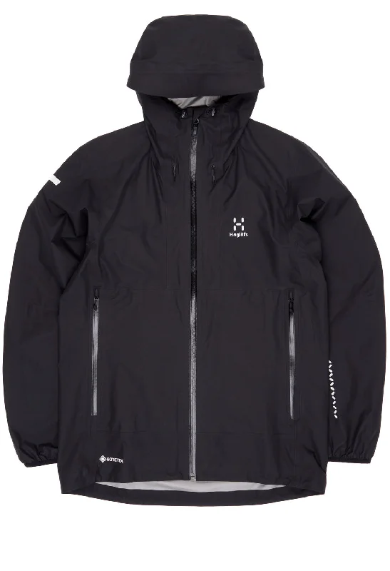 Men jackets with a built - in hood that can be stowed away when not in useHaglofs Men's L.I.M GTX II Jacket - True Black Men jackets with a built - in hood that can be stowed away when not in useHaglofs Men's L.I.M GTX II Jacket - True Black