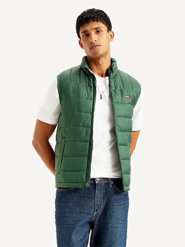 Stretch - fabric men jackets for unrestricted movement during workoutsMen's Quilted Green High Neck Puffer Jacket Stretch - fabric men jackets for unrestricted movement during workoutsMen's Quilted Green High Neck Puffer Jacket