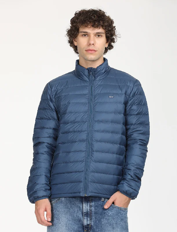 Windbreaker men jackets with UV protection for outdoor activitiesMen's Solid Blue Quilted Jacket Windbreaker men jackets with UV protection for outdoor activitiesMen's Solid Blue Quilted Jacket