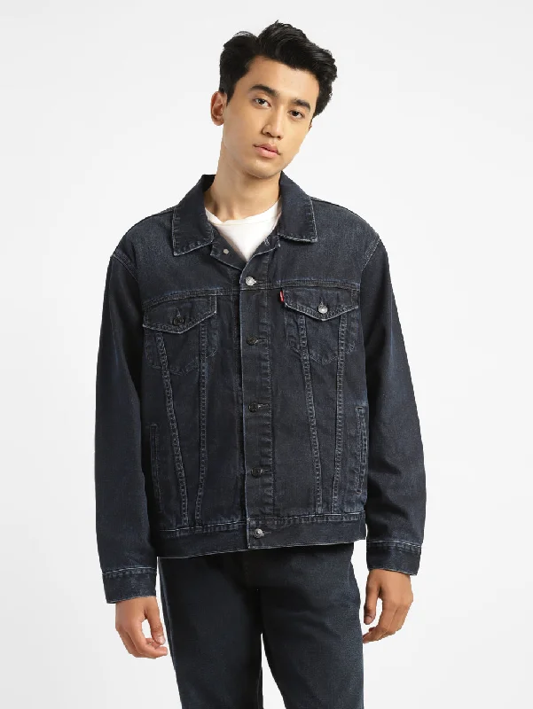 Fleece - lined men jackets for cold - weather commutingMen's Solid Spread Collar Denim Jacket Fleece - lined men jackets for cold - weather commutingMen's Solid Spread Collar Denim Jacket