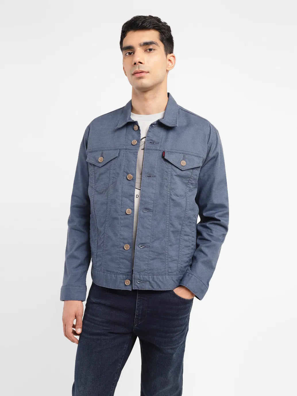 Denim men jackets with embroidered patches for a personalized touchMen's Solid Grey Spread Collar Trucker Jacket Denim men jackets with embroidered patches for a personalized touchMen's Solid Grey Spread Collar Trucker Jacket