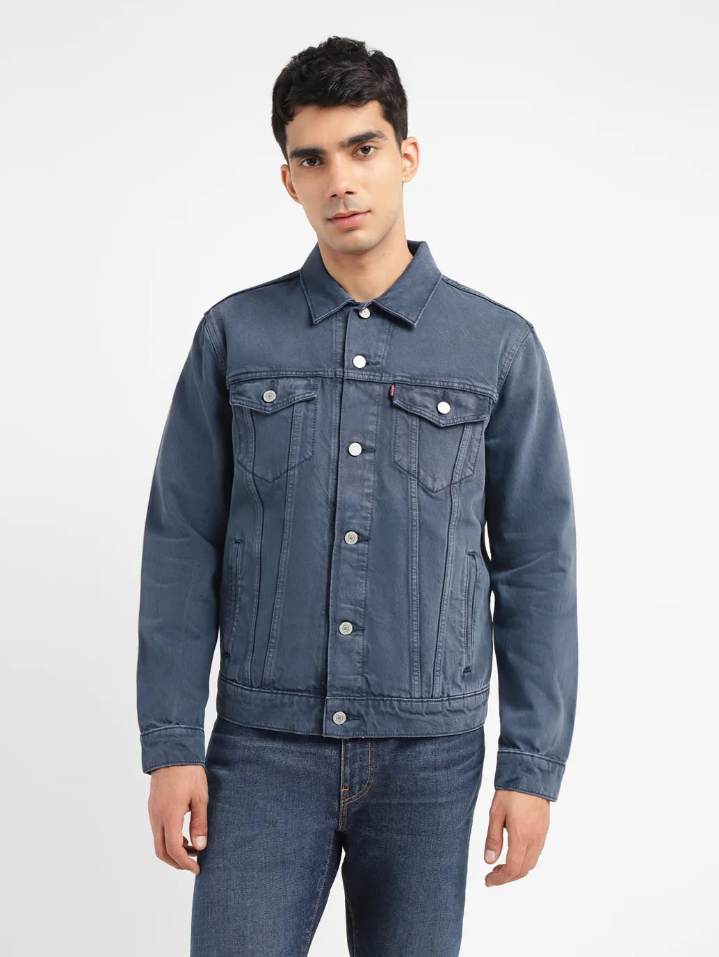 Down - filled men jackets in bright colors for winter fashionMen's Solid Mid Indigo Spread Collar Jacket Down - filled men jackets in bright colors for winter fashionMen's Solid Mid Indigo Spread Collar Jacket