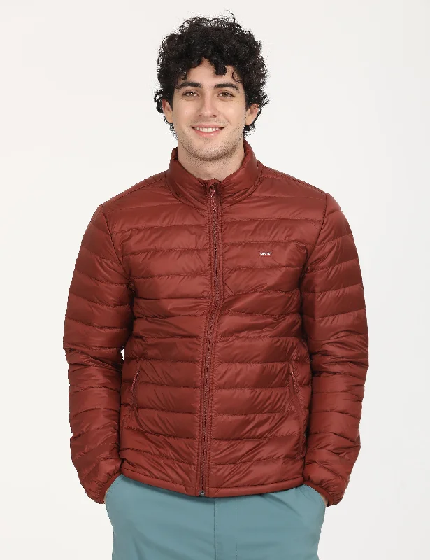 Lightweight men jackets made from recycled nylon for eco - friendly travelMen's Solid Red Quilted Jacket Lightweight men jackets made from recycled nylon for eco - friendly travelMen's Solid Red Quilted Jacket